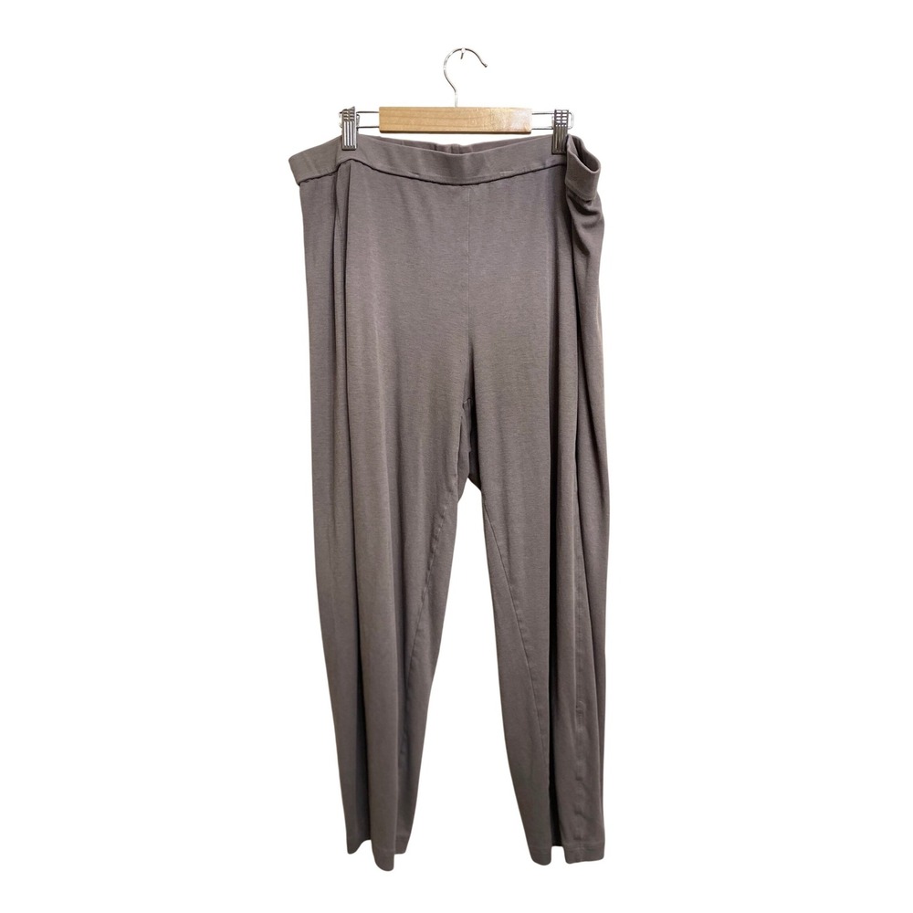 Eileen Fisher Womens Medium Taupe Mauve Jersey Knit Slim Leg Pull On Pants